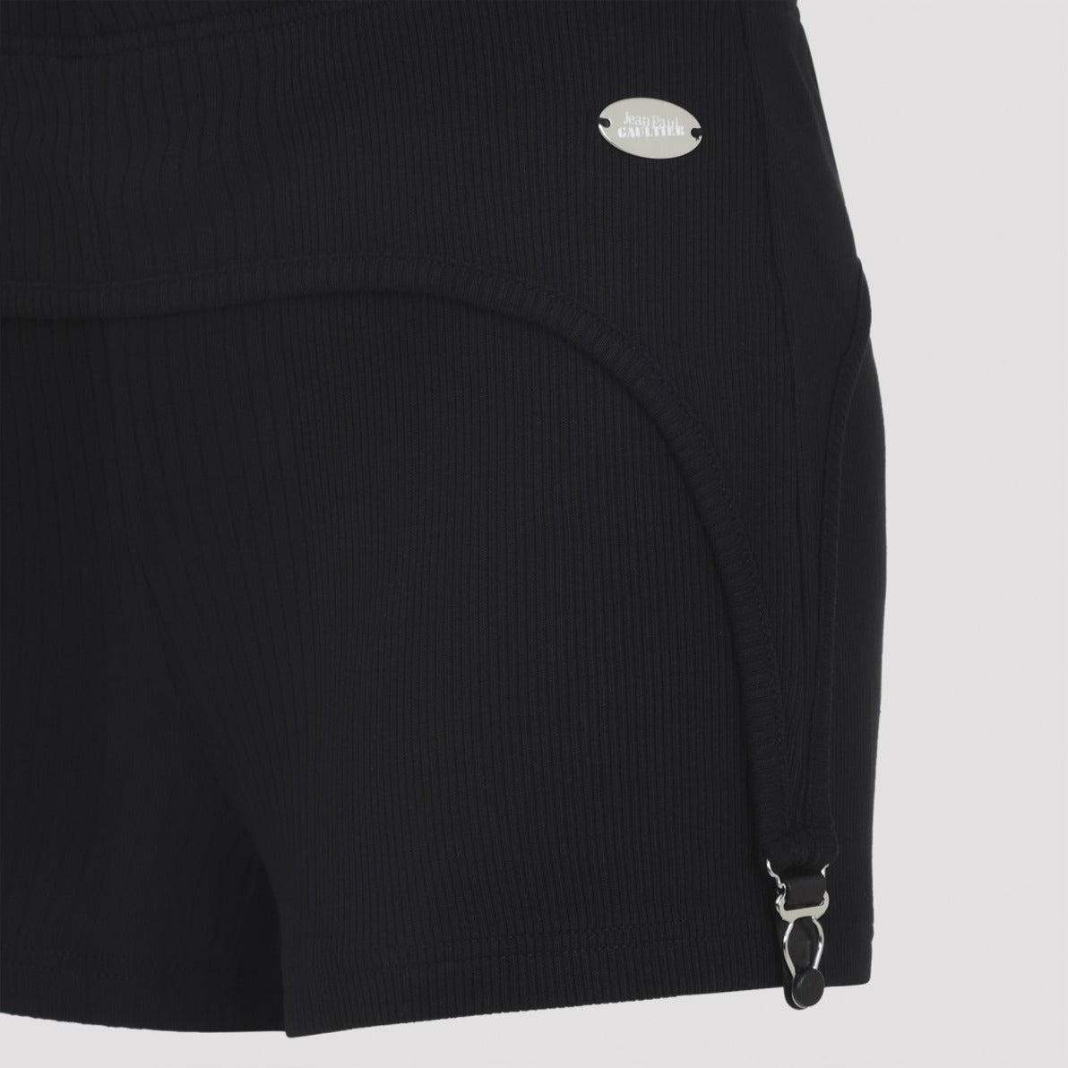 High-Waisted Black Bermuda Shorts