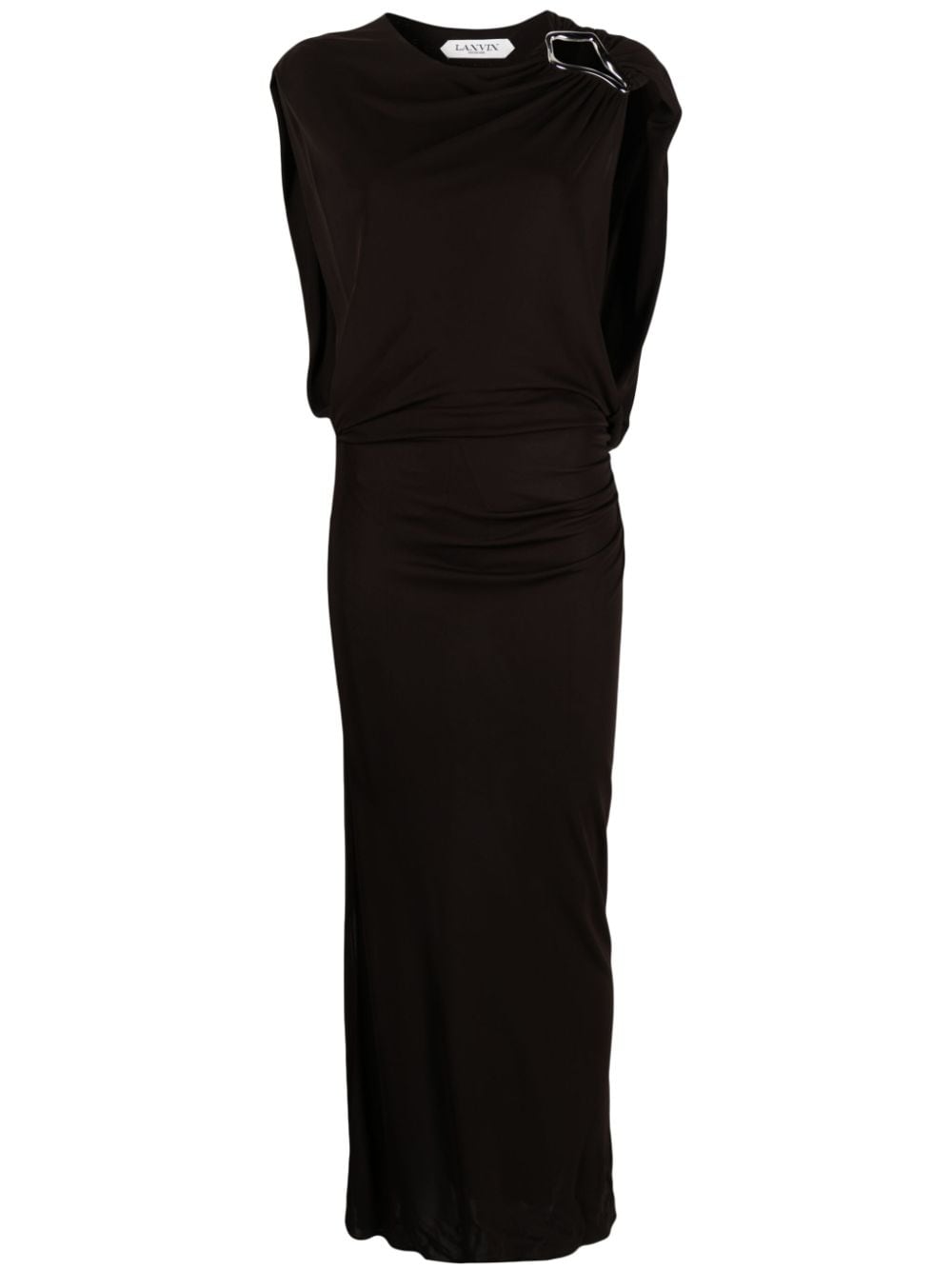 Coffee Brown Jersey Maxi Dress