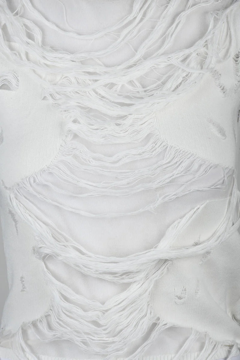 Cotton Blend Tank Top - White