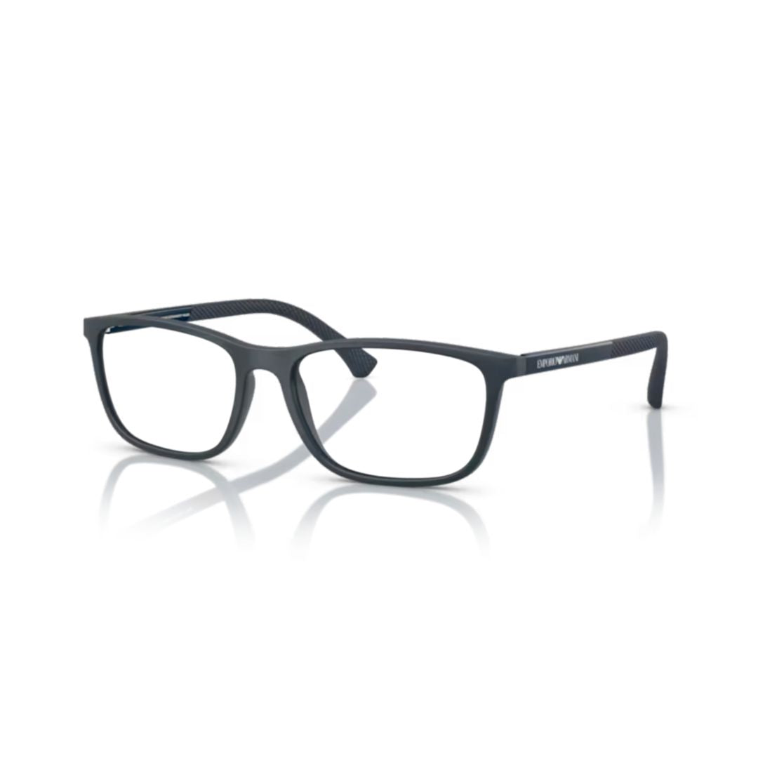 0ea3069 Rectangular Matte Black Eyeglasses with Textured Temples