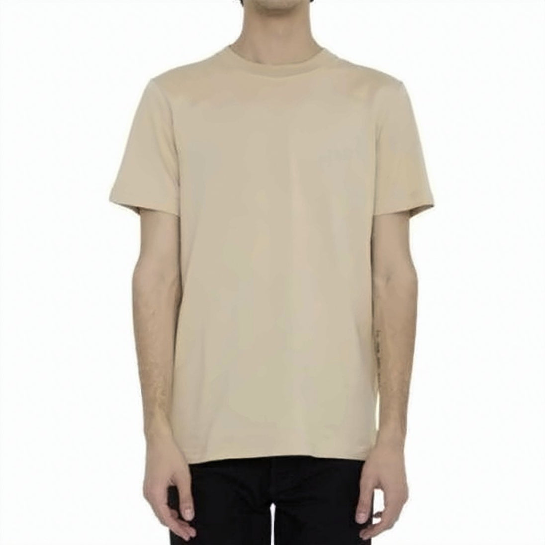 Short-Sleeved Cotton T-Shirt with Discreet Logo Detail