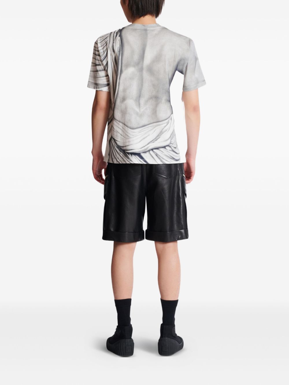 Art-Inspired Short-Sleeved T-Shirt with Graphic Print