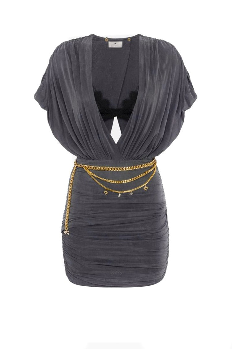 Mini Dress With Deep V-Neckline