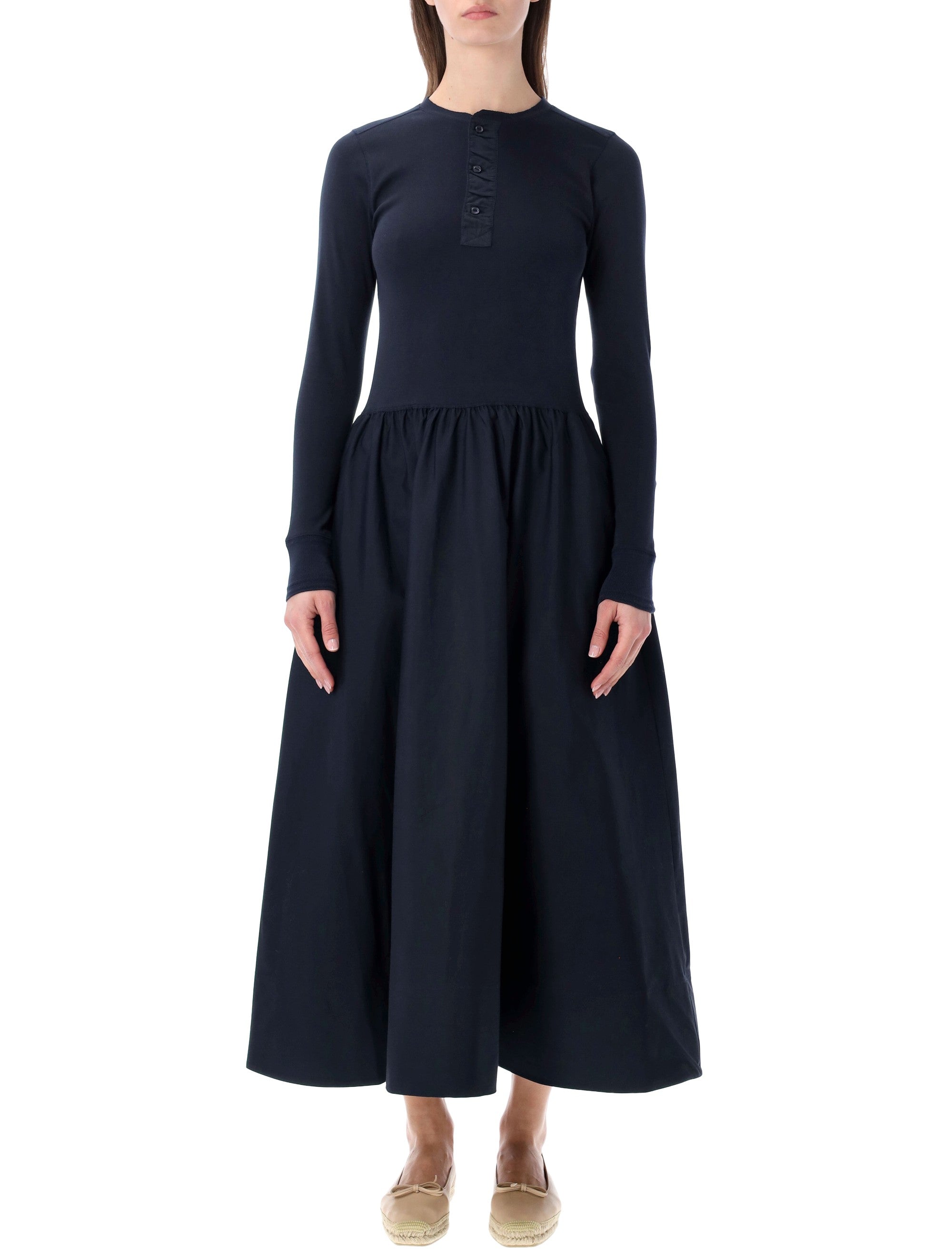 Polo Cotton Henley Long Dress