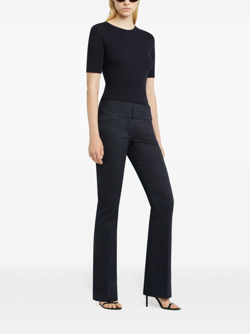 Fine Ribbed Short Sleeve Sweater