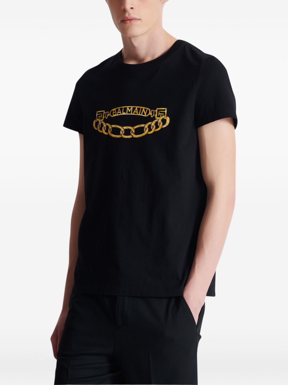 Black Short-Sleeve Crew Neck T-Shirt