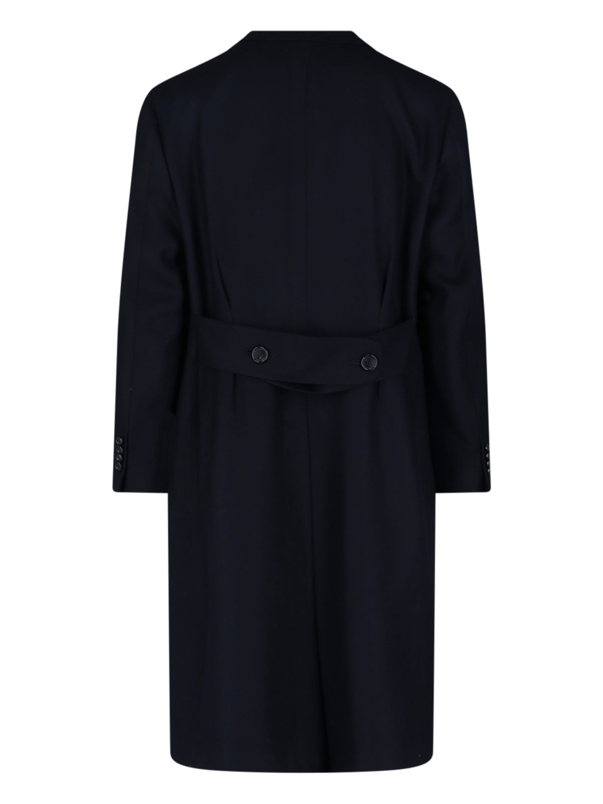 Double-Breasted Black Wool
