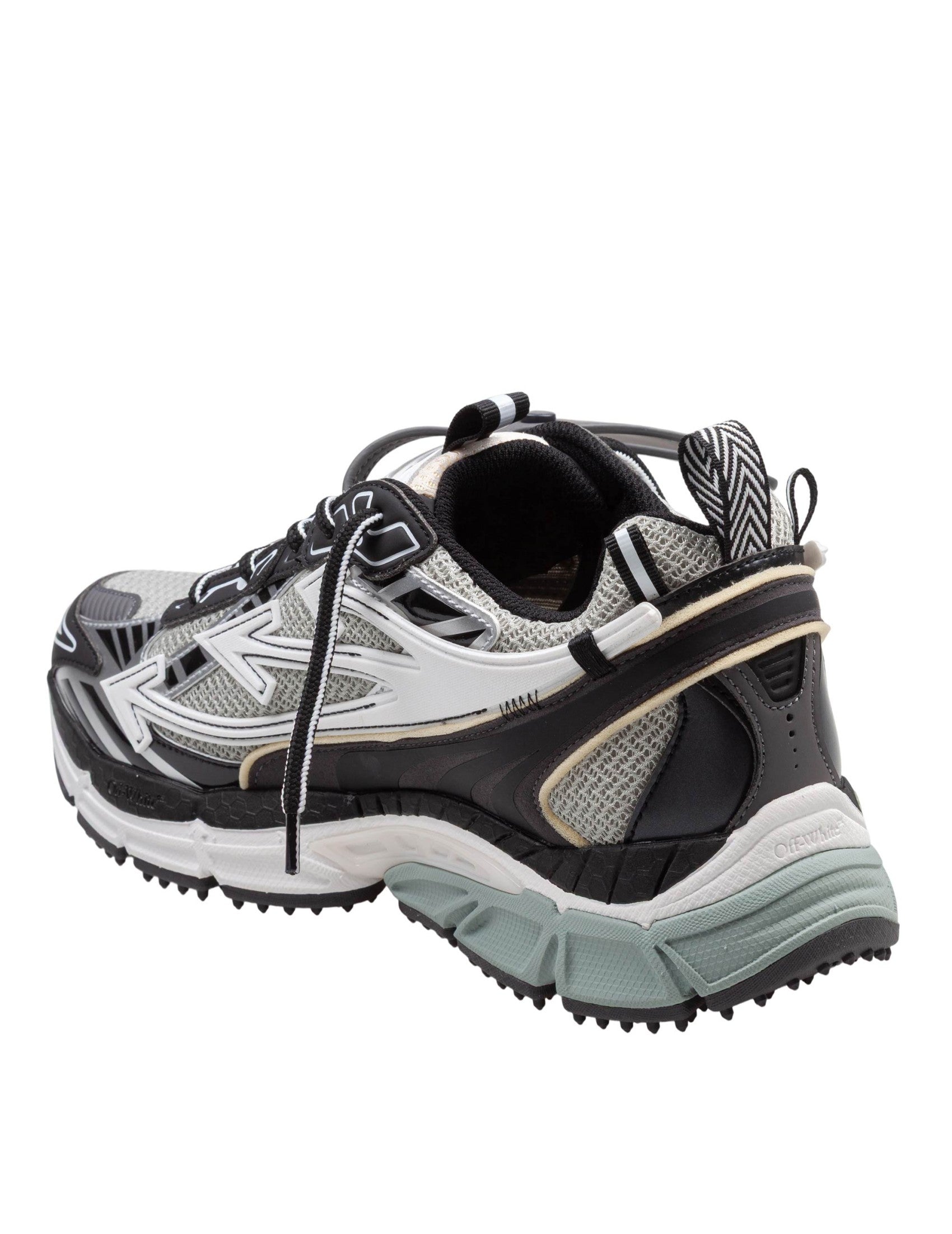 Mesh And Leather Sneakers With Iconic Arrow Motifs And Strap