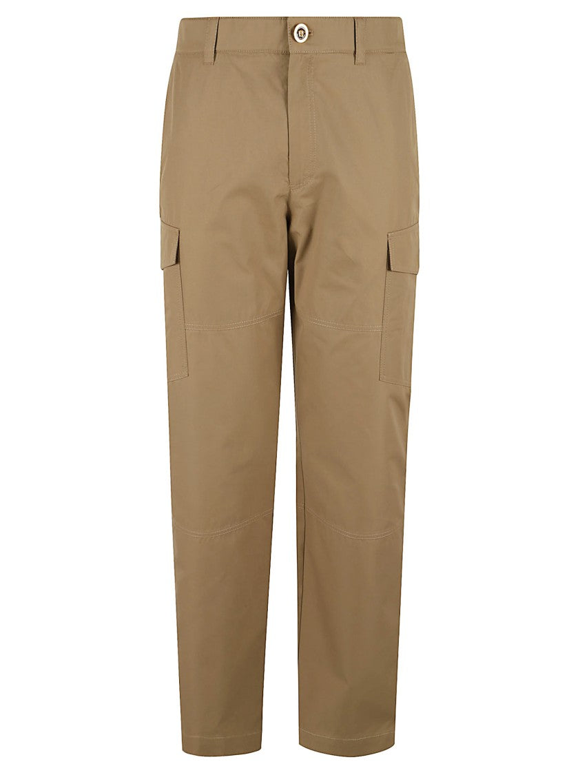Panelled Cargo Trousers With Topstitching Detail