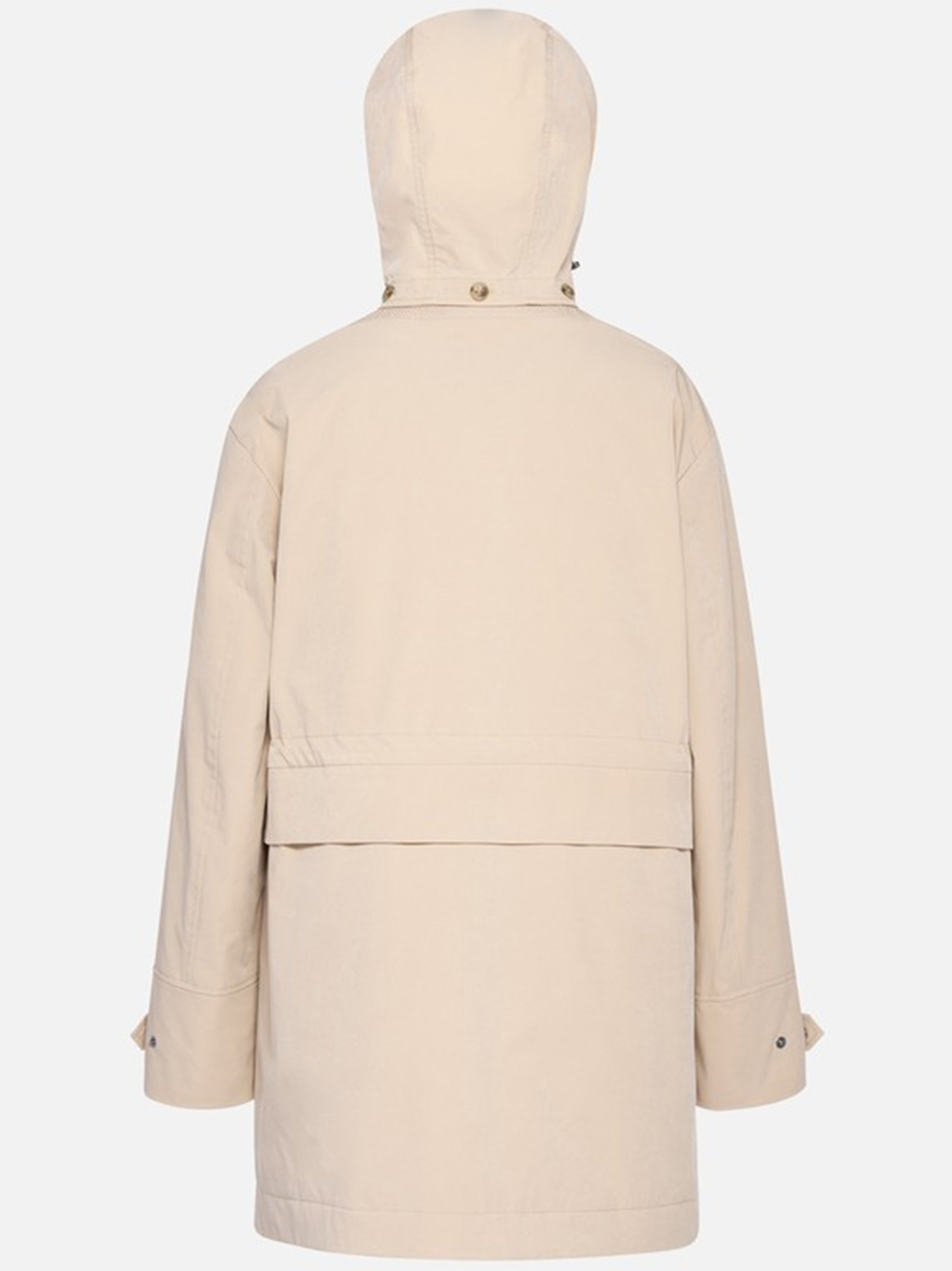 Mantinea Minimalist Soft Beige Hooded Jacket