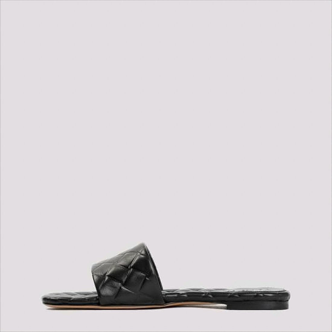 Padded Strap Black Flat Mules