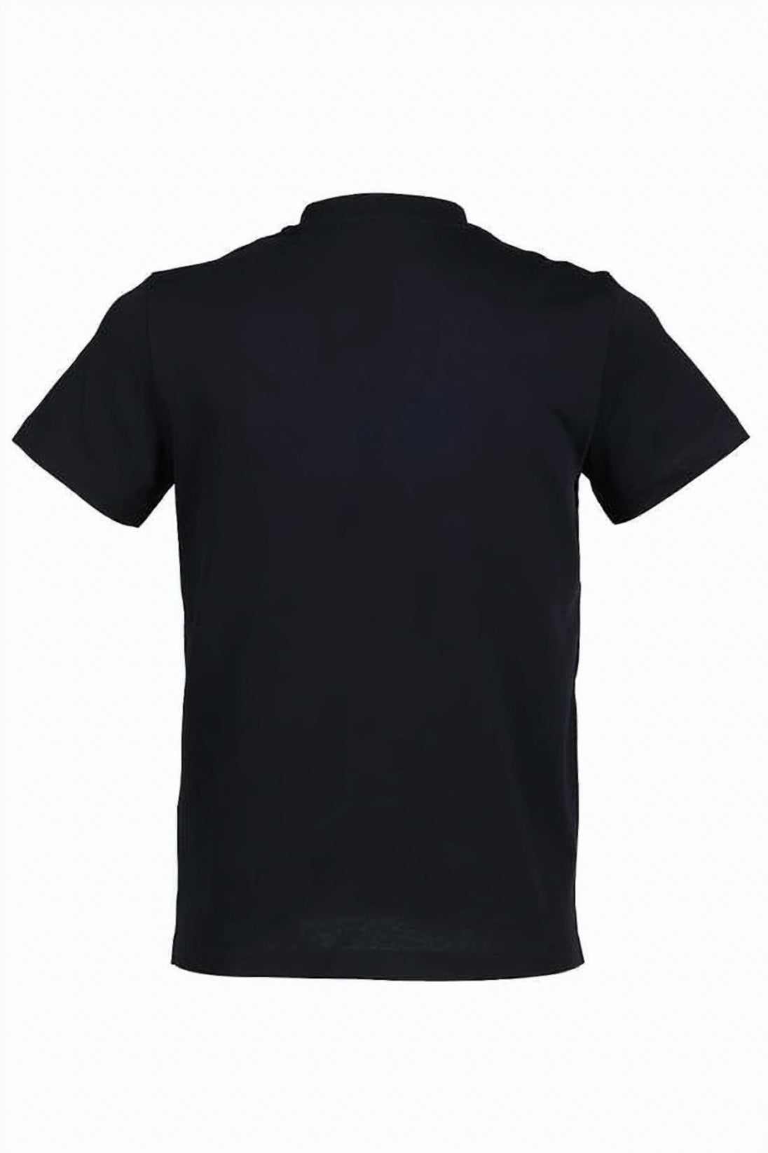 Short-Sleeved Black Cotton T-Shirt with Logo Detail