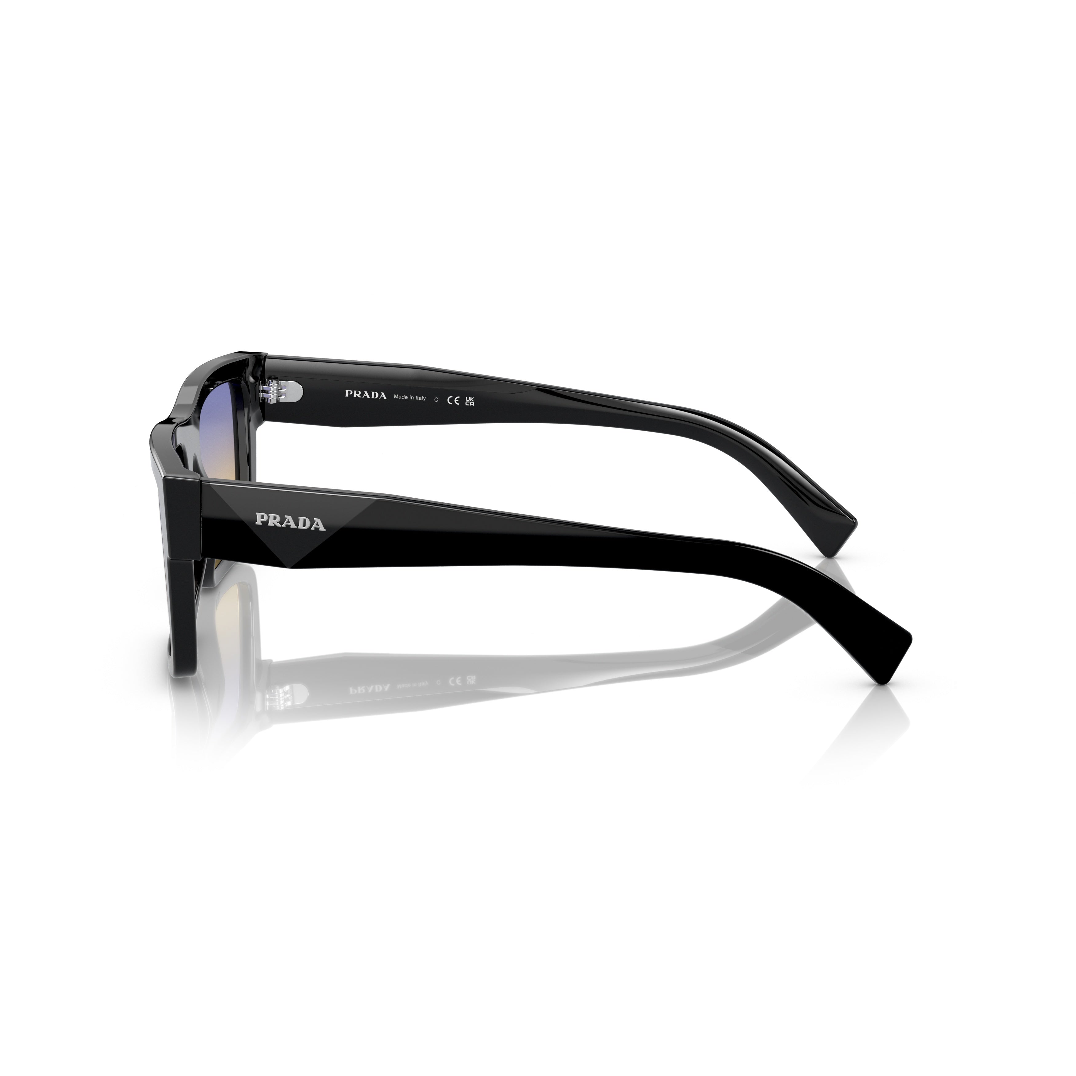 0pr 19ws Rectangular Black Acetate Sunglasses