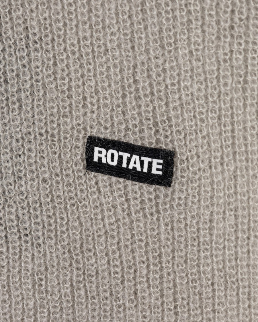 Oversized Knit Jumper With Logo Patch