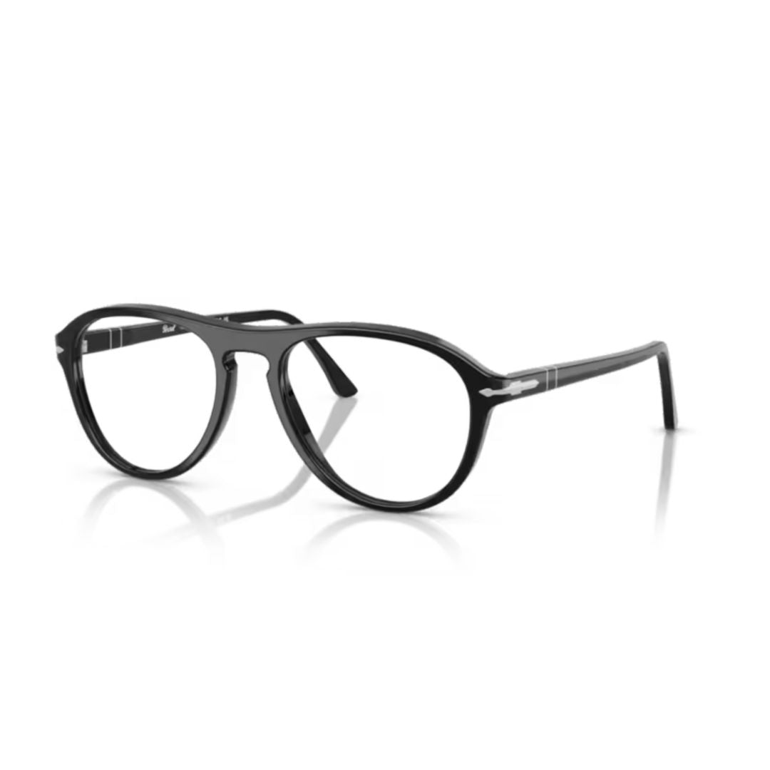 0po3371v Classic Round Frame Eyeglasses with Keyhole Bridge