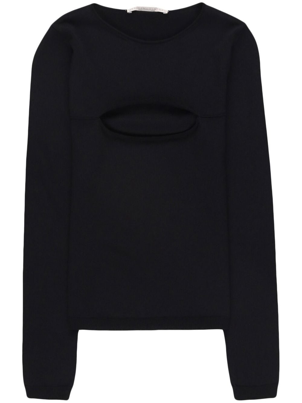 Black Kint Top Fitted Cut-Out Sweater