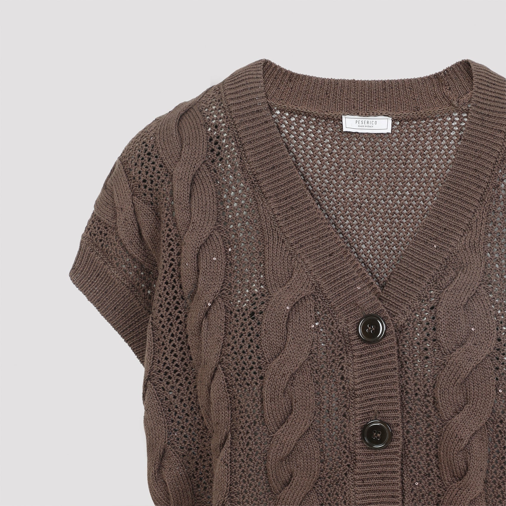 Knitted Sweater Vest With Deep V-Neckline