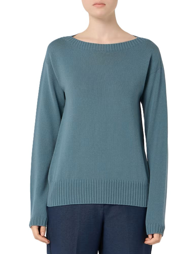 Albatross Knit Sweater With Wide Round Neckline