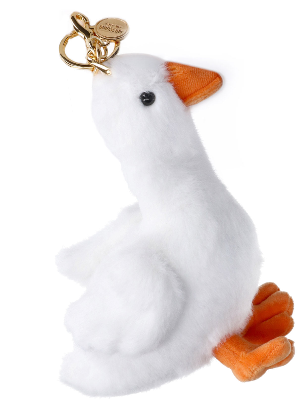 White Goose Fabric Keyring Charm