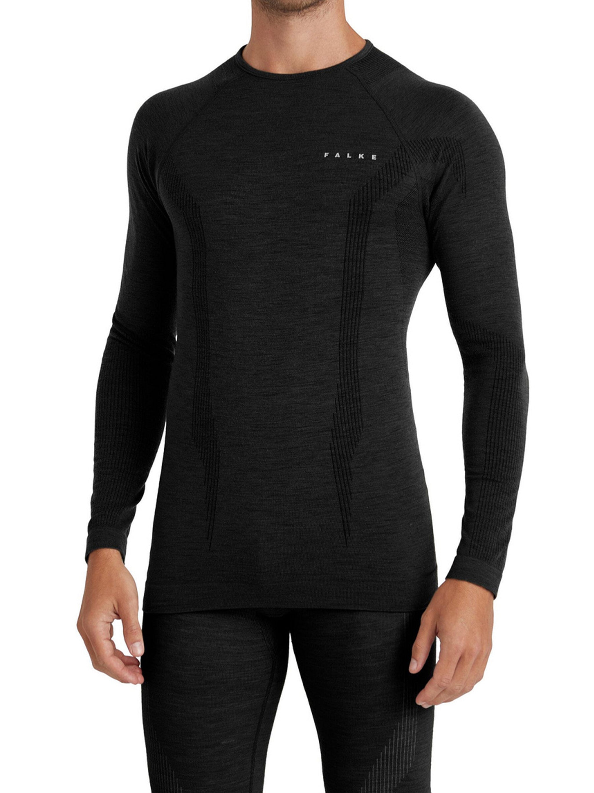 Black Seamless Textured Detail Ski Top