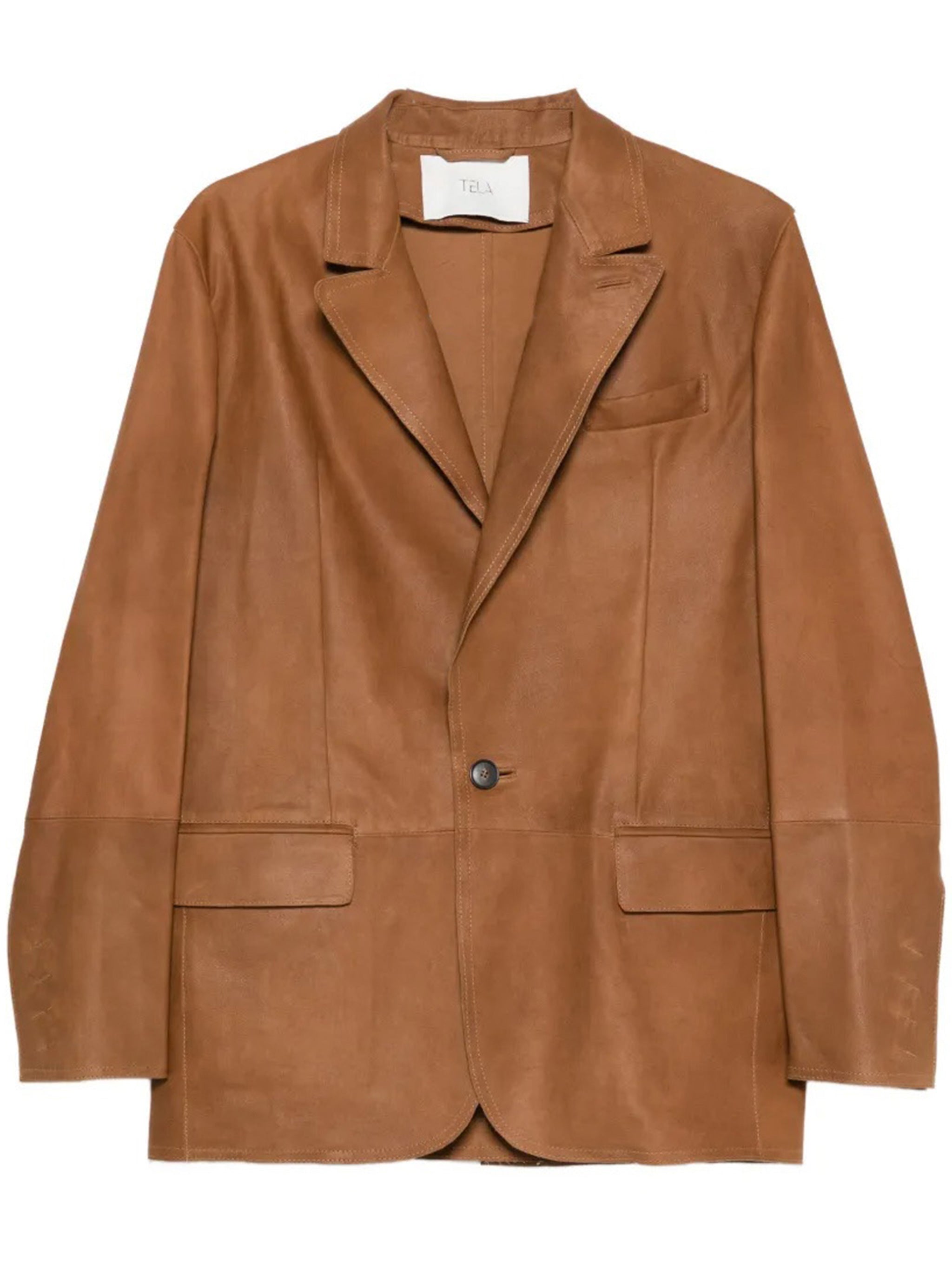 Brown Golde Tailored Structured Polyester Jacket