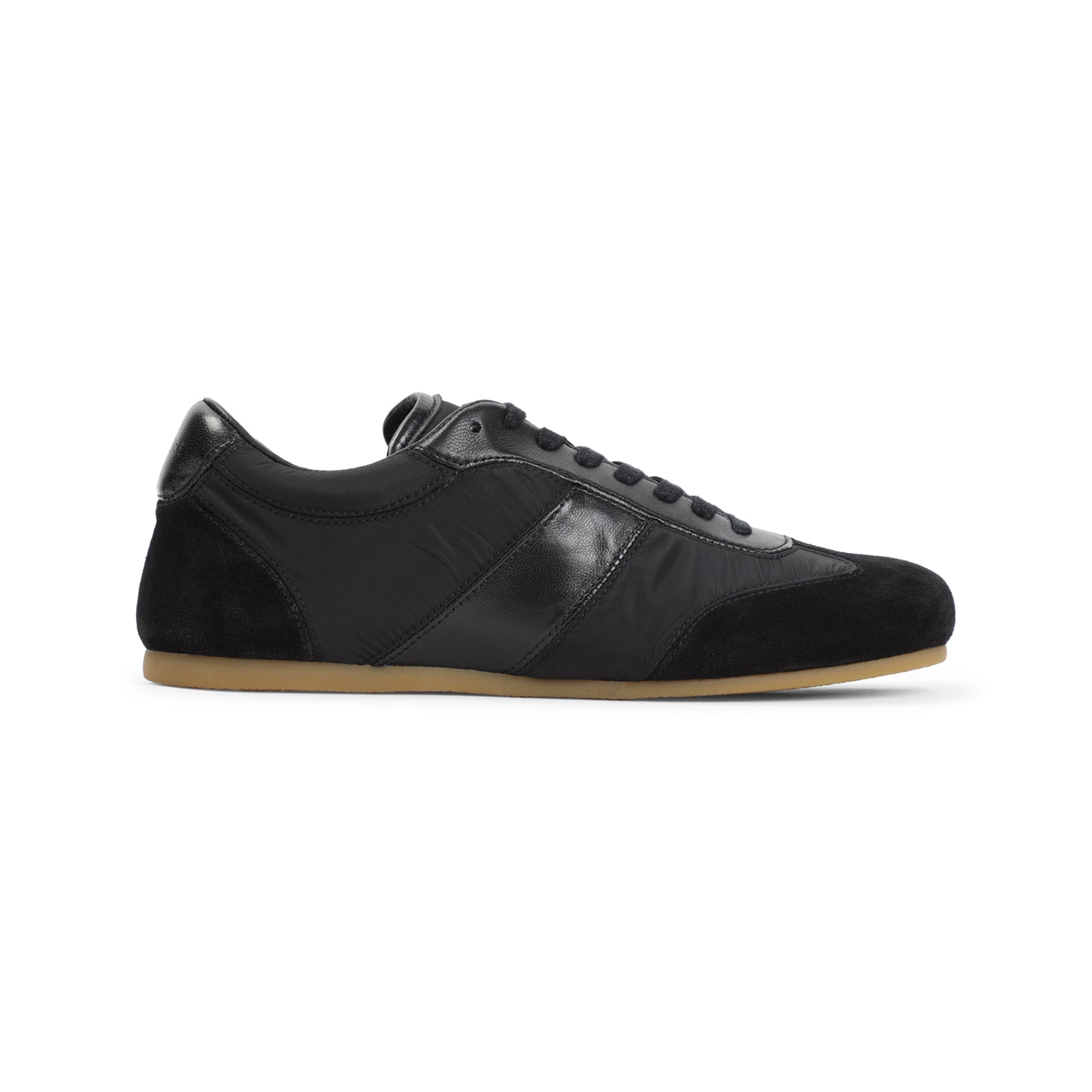 Low-Profile Sneakers With Smooth Leather And Textured Panels