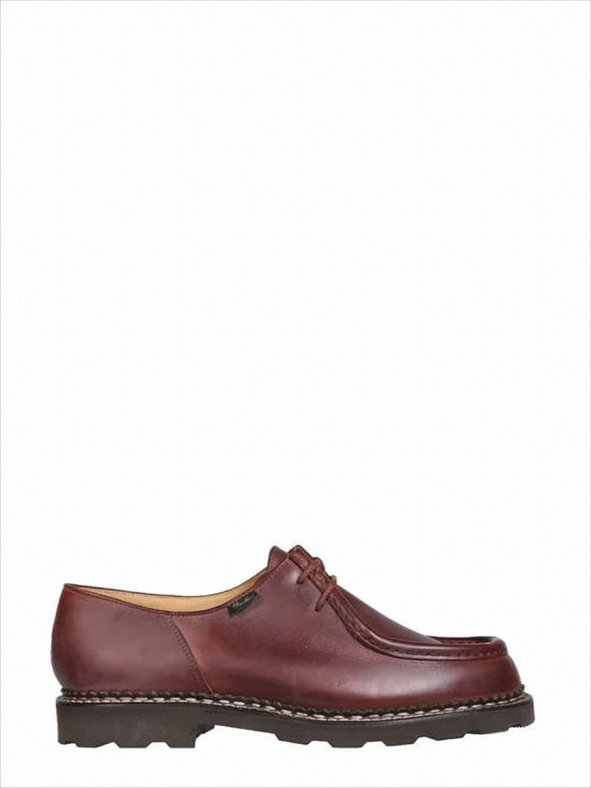 Moccasin-style Brown Calf Leather Loafers with Rubber Sole