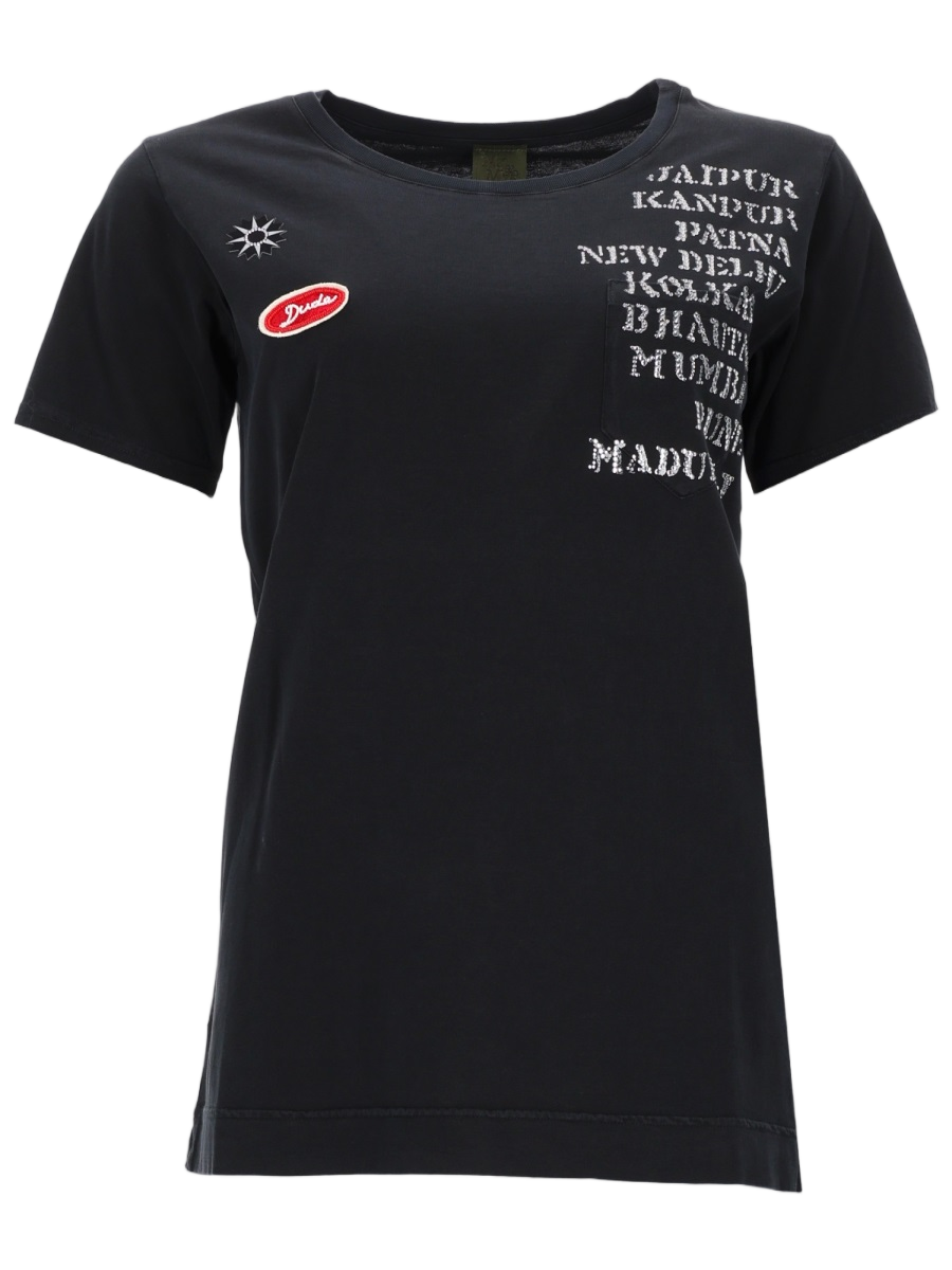 Relaxed Fit T-Shirt with Urban Graphic and Emblem