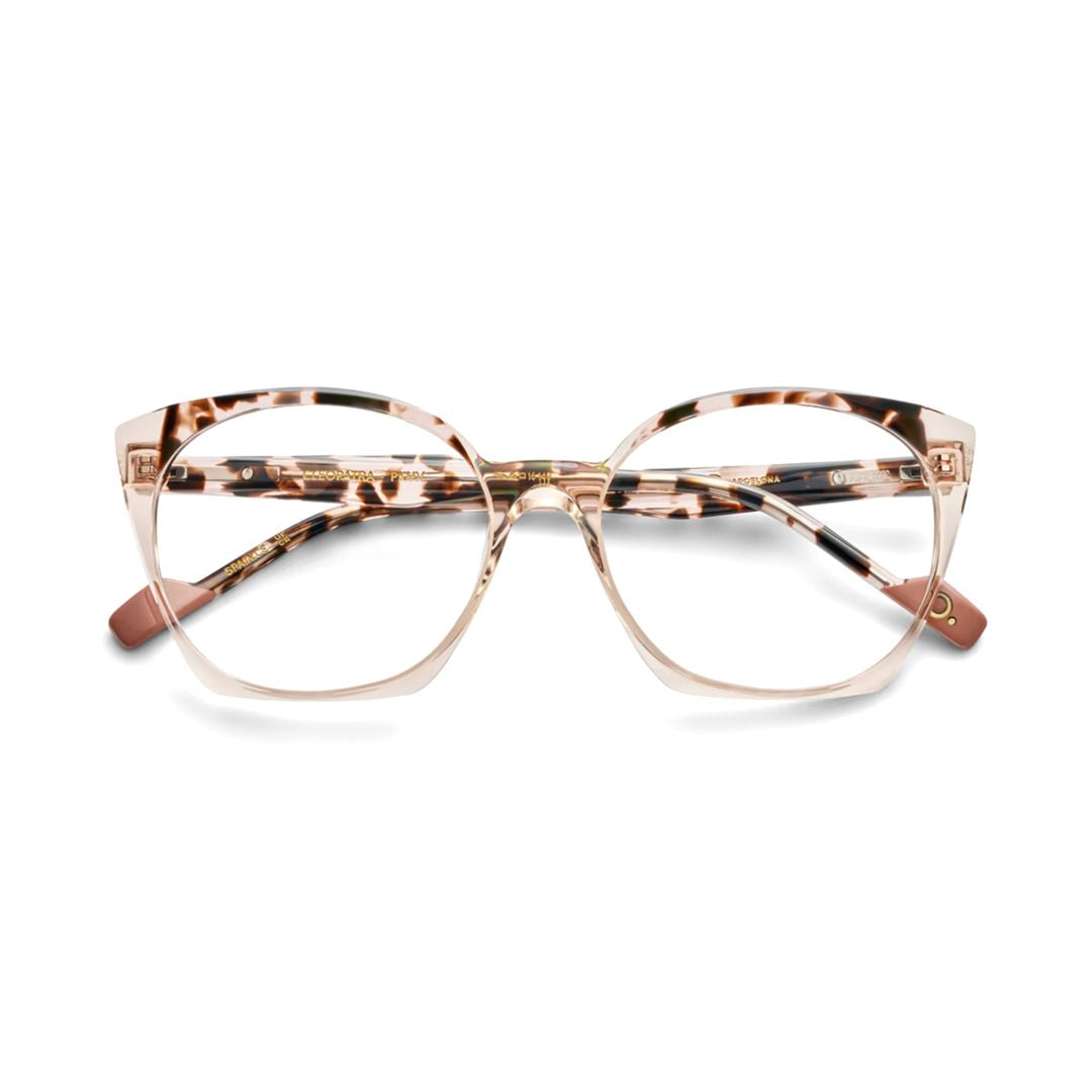 Cleopatra Cat-eye Eyeglasses with Translucent Frame and Tortoishell Accent