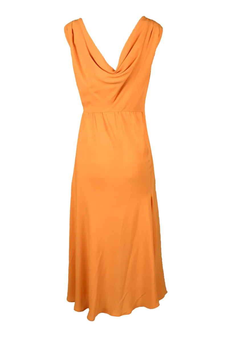 Structured Orange Maxi Dress