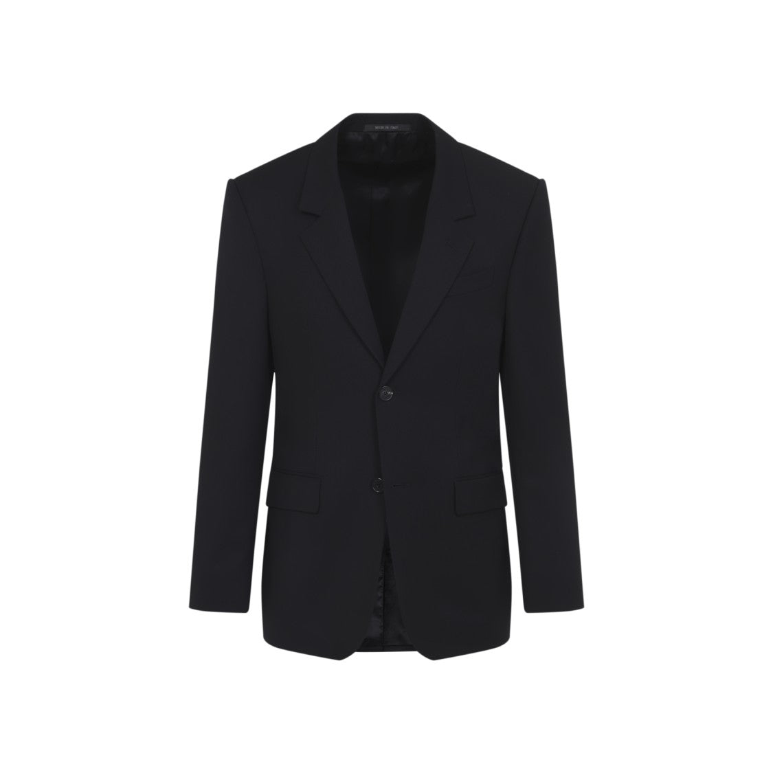 Tailored Black Wool and Cupro Blazer