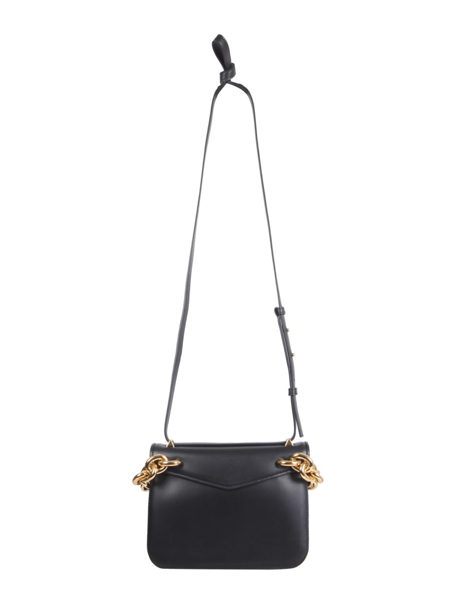 Suede Envelope Bag with Bold Chain Handle