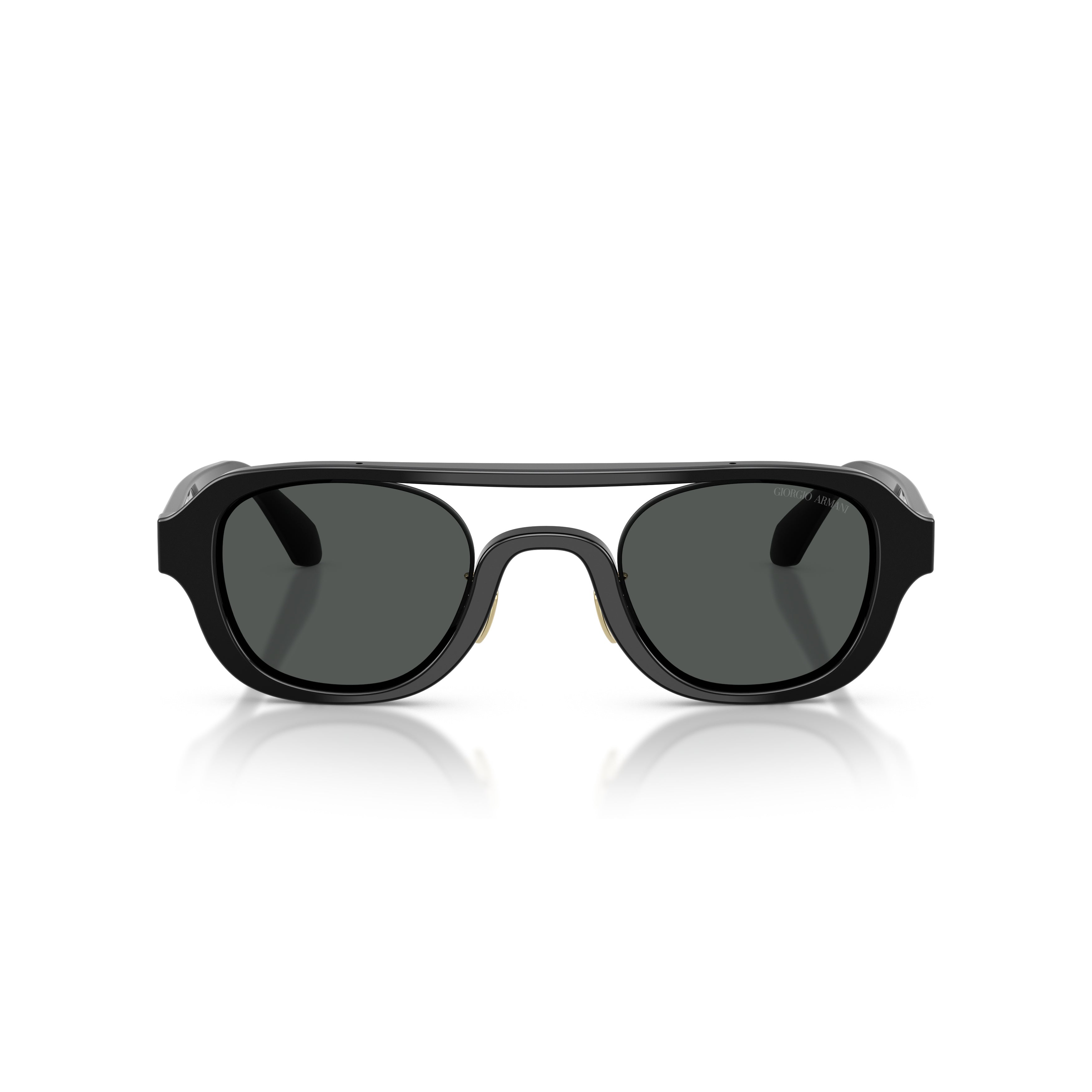 0ar8247 Bold Rectangular Frame Sunglasses with Gold Accents