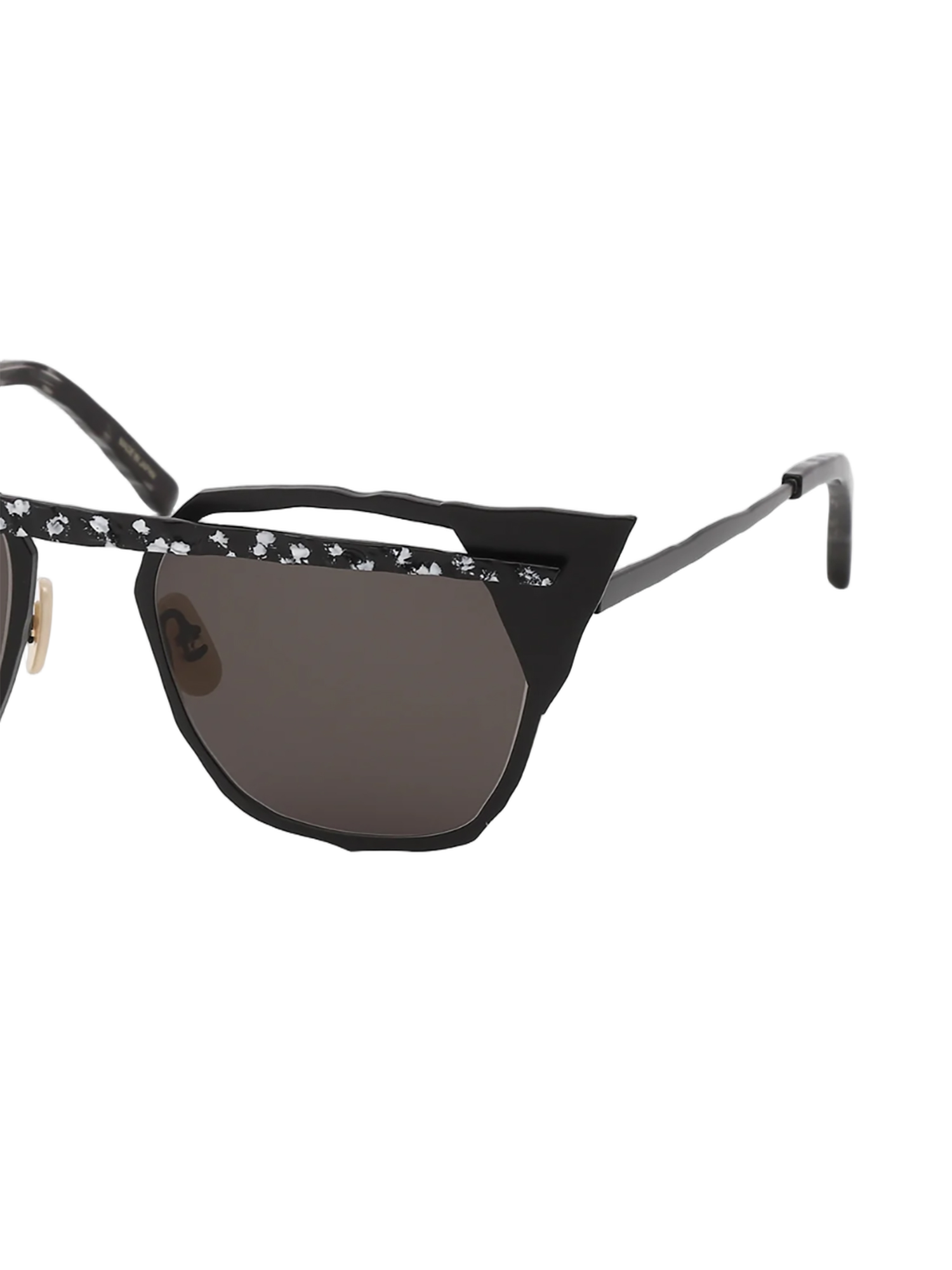 Geometric Titanium Sunglasses with Bow Detail