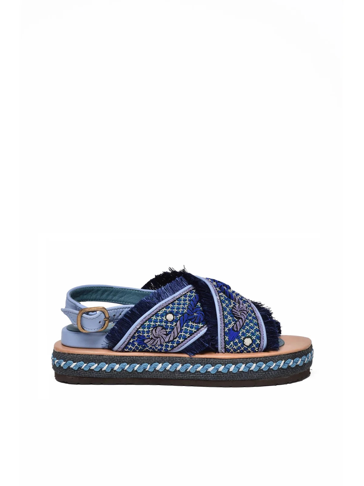Blue Other Fibers Da Gama Sandal