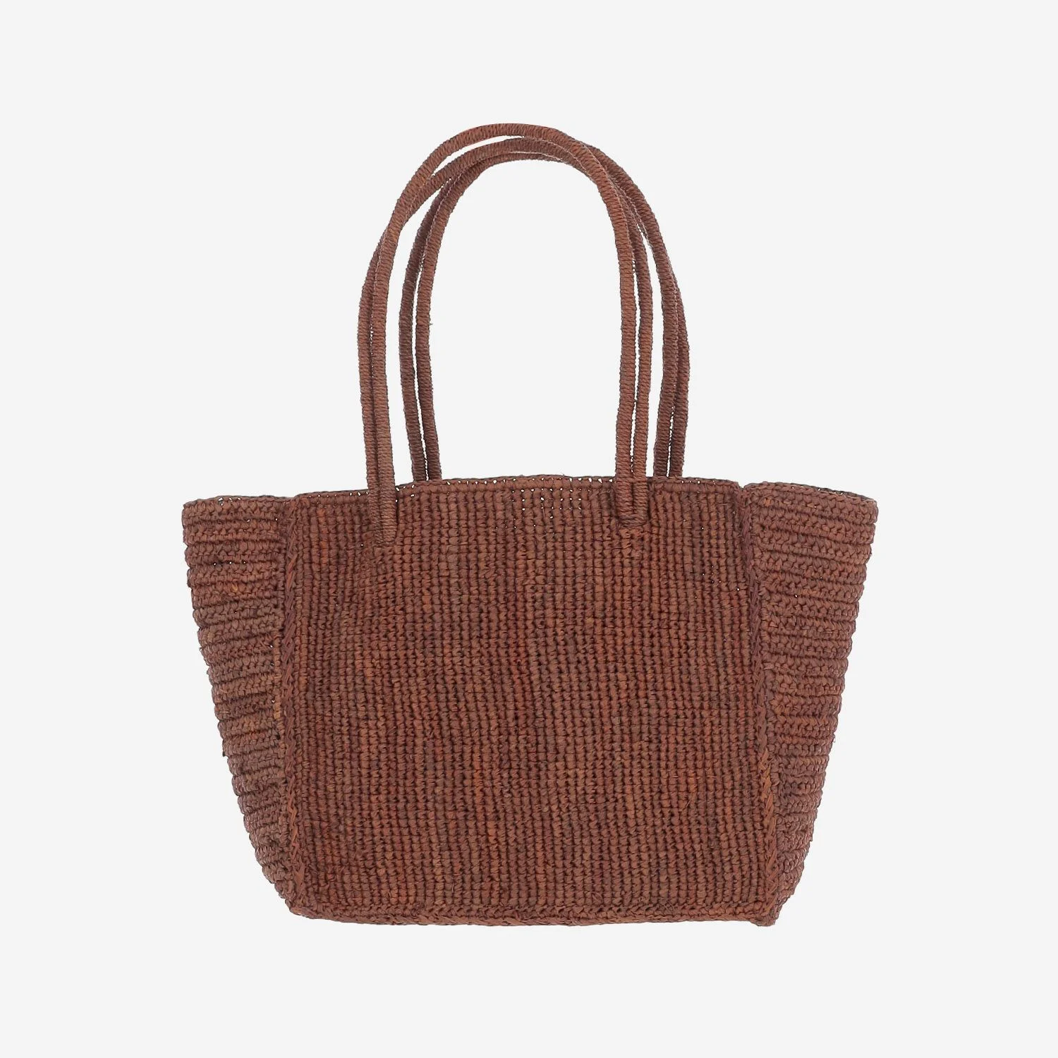 Textured Woven Medium Tote Bag with Embroidered Logo
