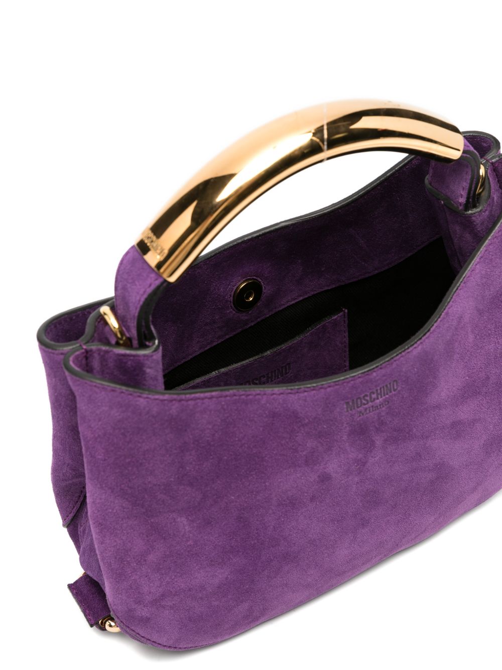 Violet Suede Curved Base Top Bag