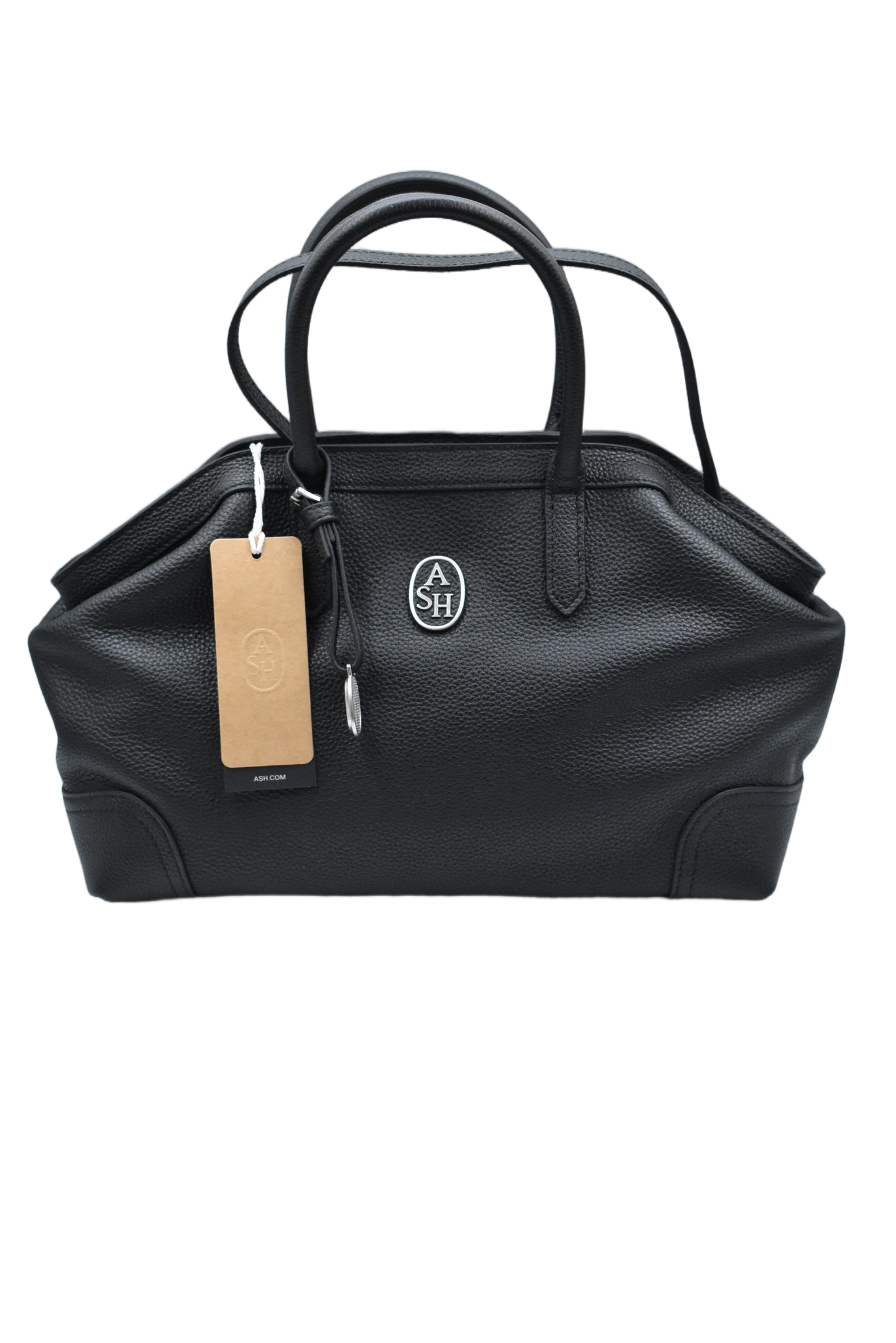 Structured Black Handbag With Subtle Embossed Texture