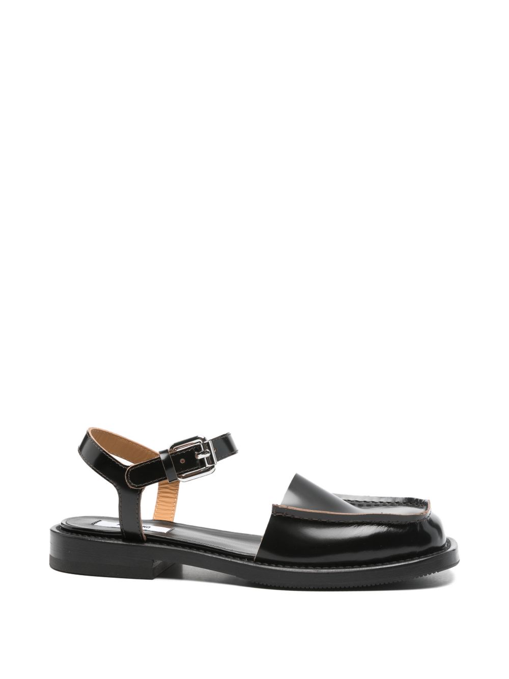 Black Silk and Nylon Strappy Sandals