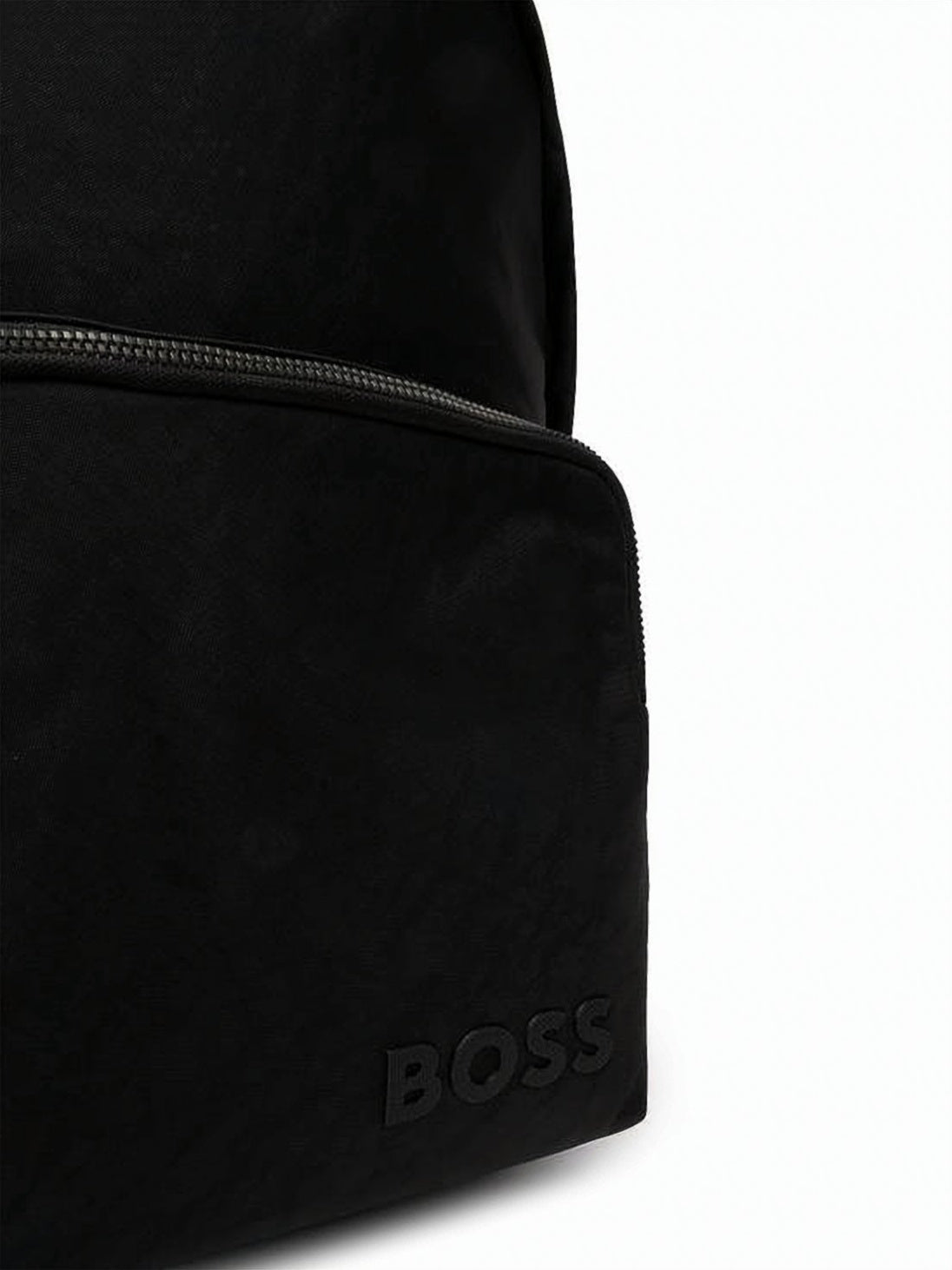 Black Polyamide Backpack with Embossed Branding
