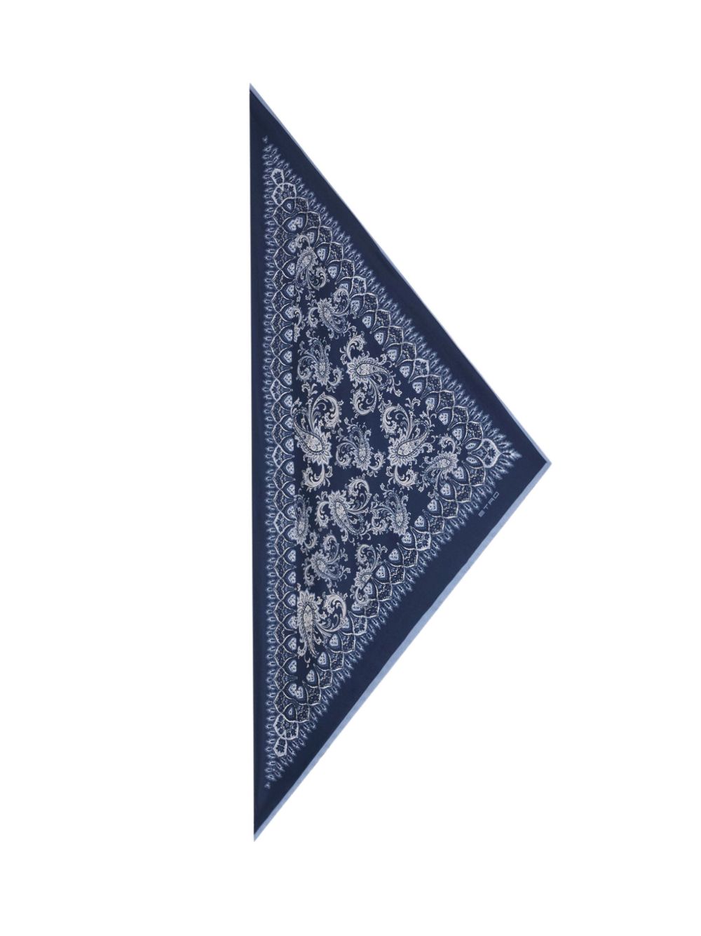 Triangular Silk Scarf With Paisley Prints