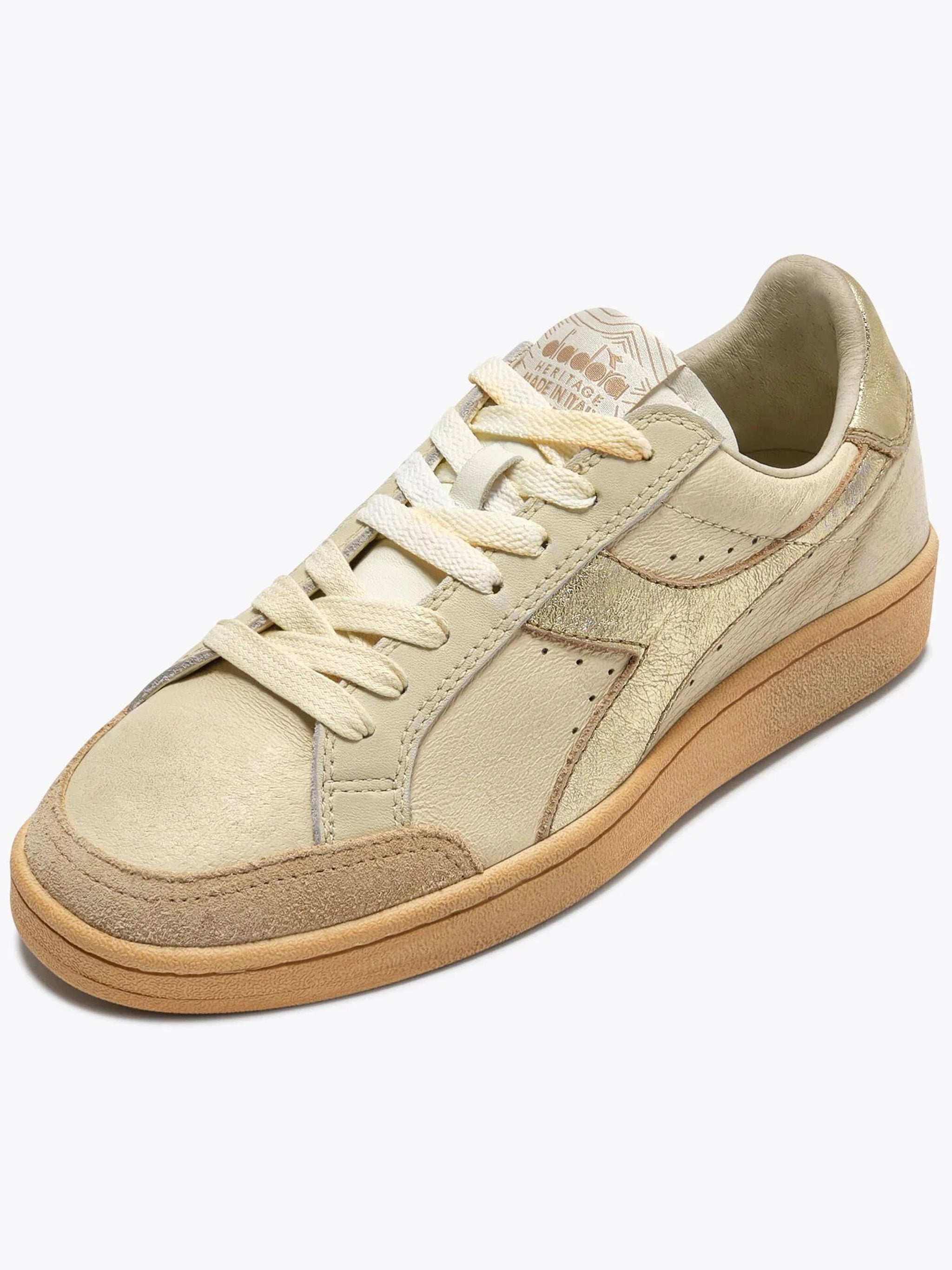 Prestige Aged Italia Cream Gold Sneakers