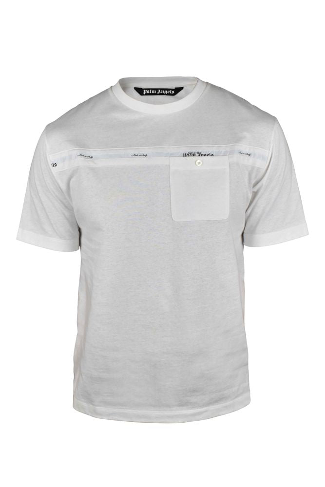 White Cotton T-Shirt With Chest Pocket