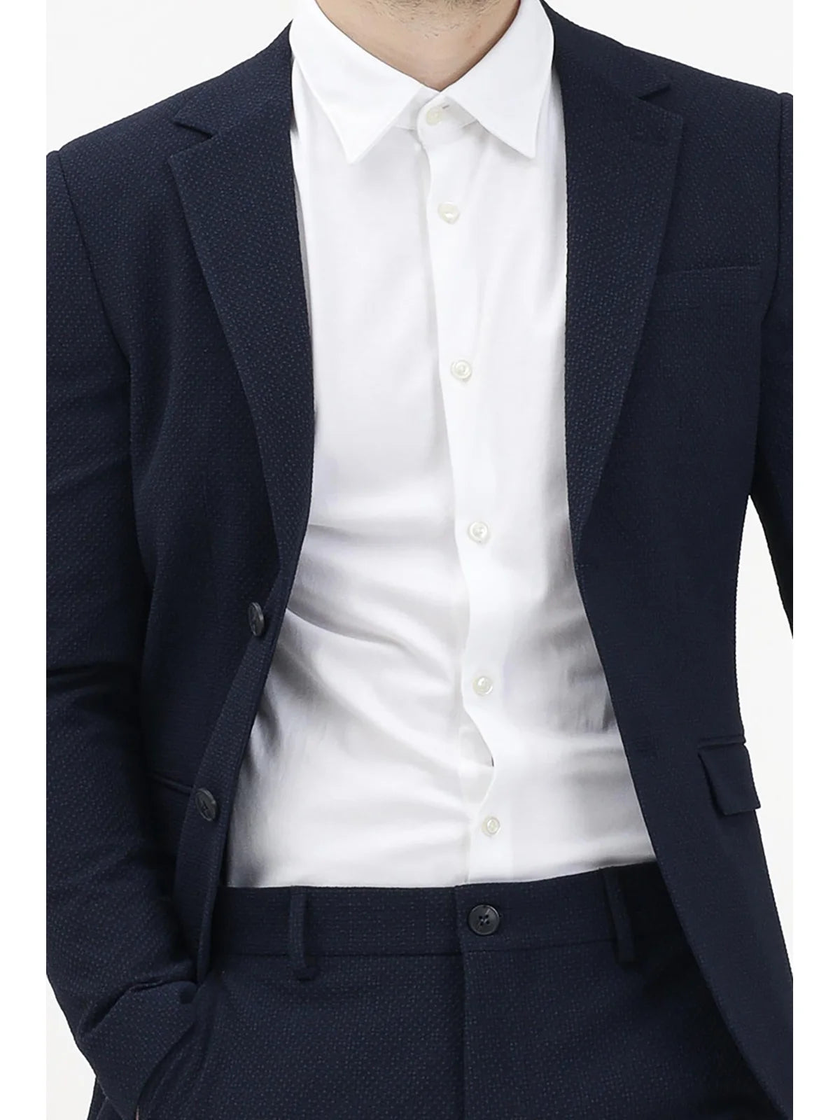 Polyester Viscose Elastane Slim Fit Jacket