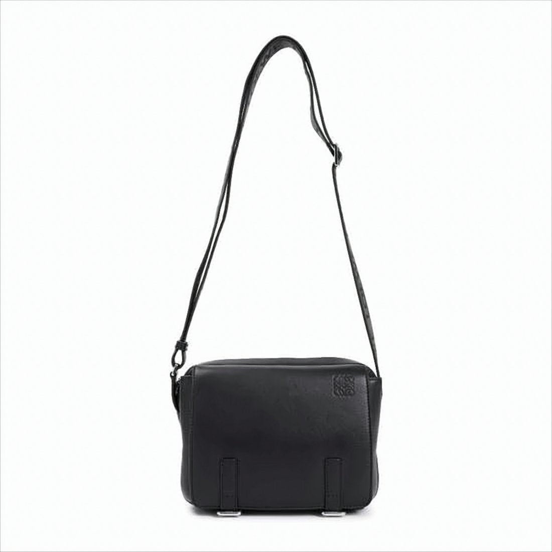 Rectangular Calf Leather Crossbody Bag with Adjustable Strap