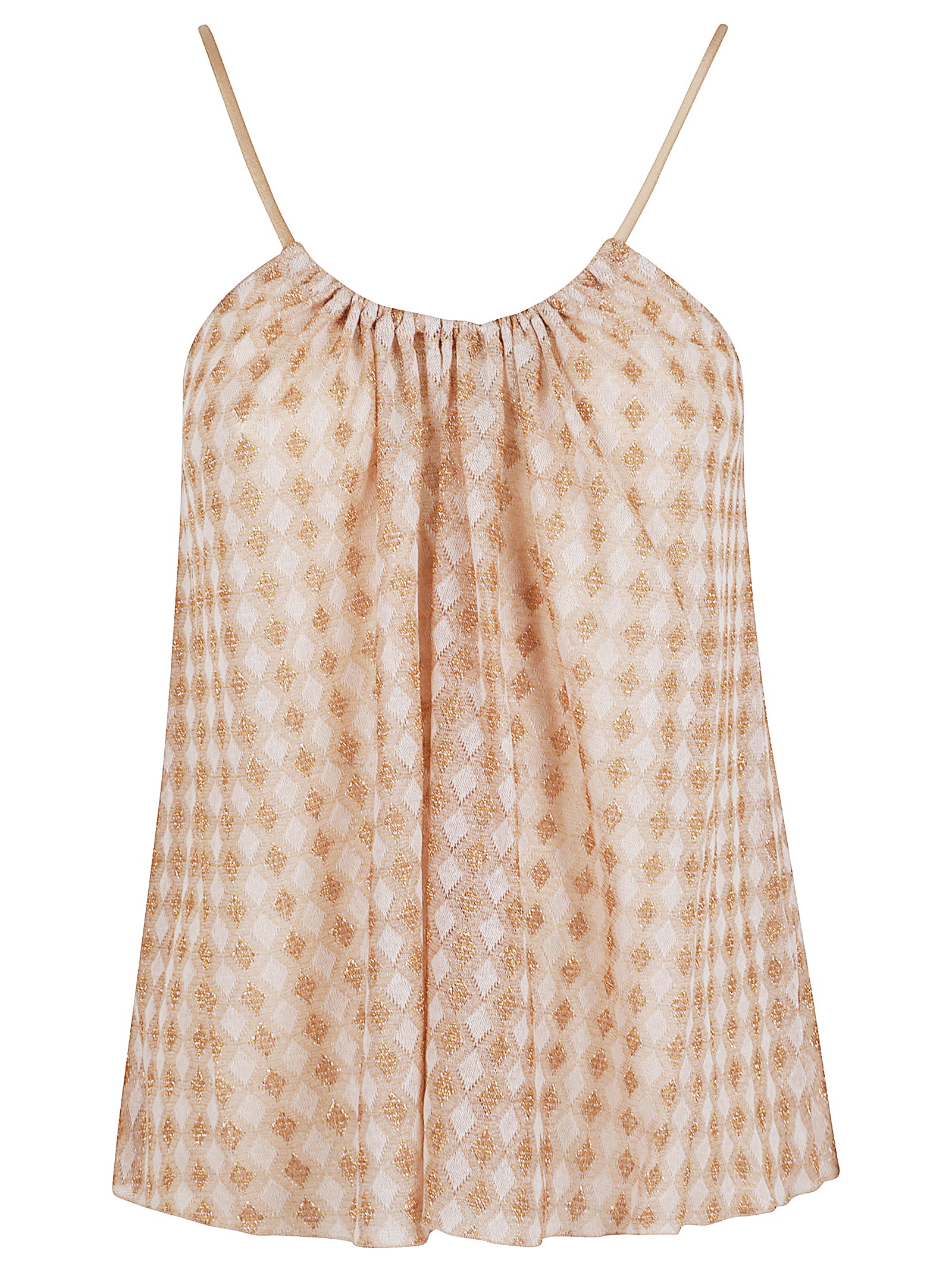 Nude and Neutral Top with Gathered Neckline