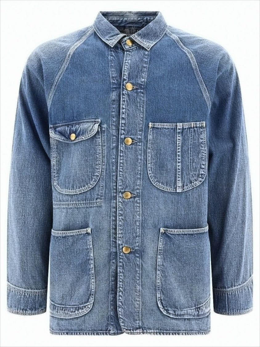 Relaxed Fit Denim Jacket With Vintage Wash And Patch Pockets