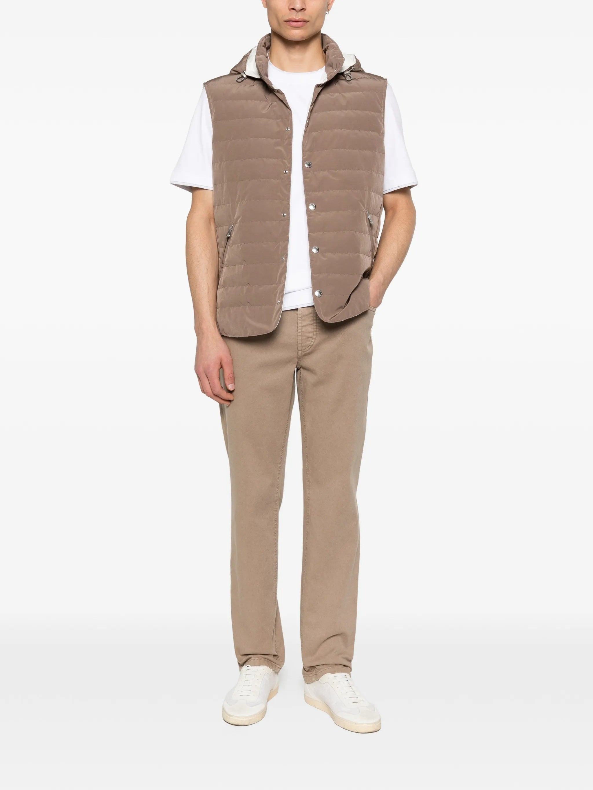 Sleeveless Padded High Collar Vest