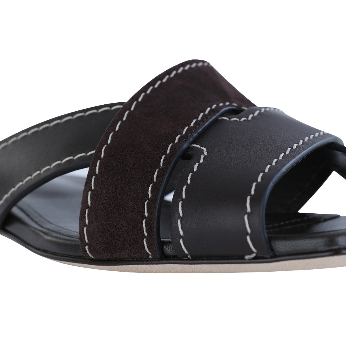 Slip-On Black Flats with Overlapping Smooth