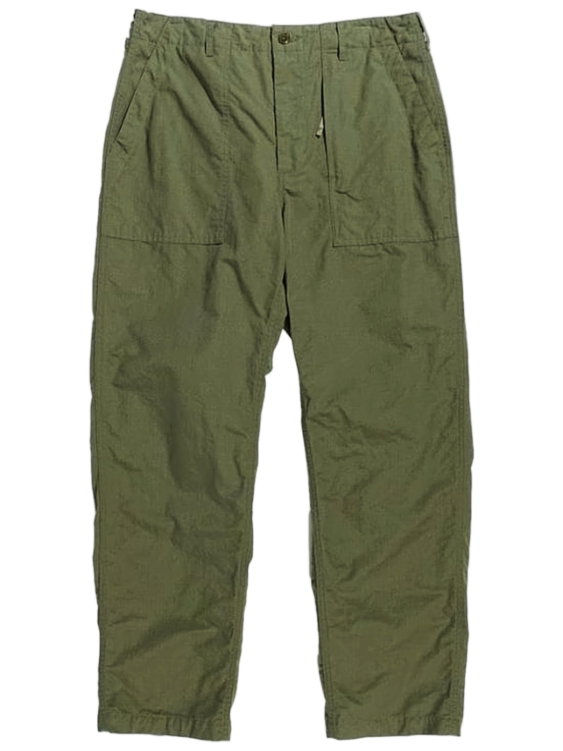Relaxed Fit Green Straight Pants With Classic Design